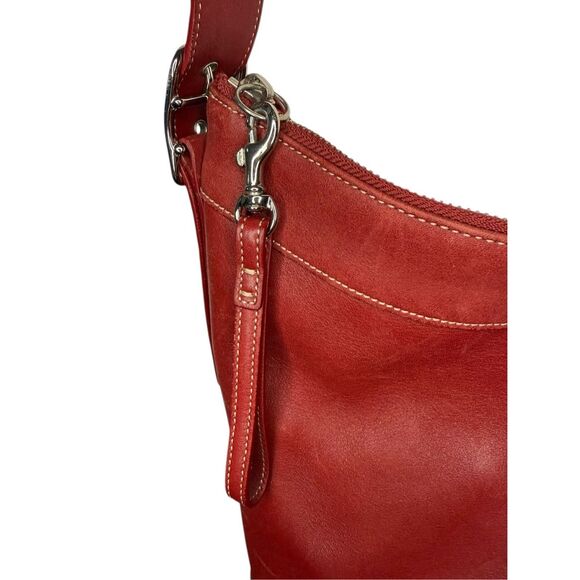 Vtg Coach Legacy Slim Duffle Shoulder Bag Red Leather Adjustable Strap 9188 - Picture 2 of 10